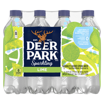 Deer Park Sparkling Zesty Lime Product Detail 500mL 8pack front view