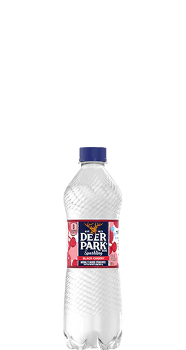 Deer Park Sparkling Water bottle 500 mL Black Cherry flavor