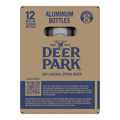 25 fl oz Aluminum Bottled Water 12 Pack - Side View