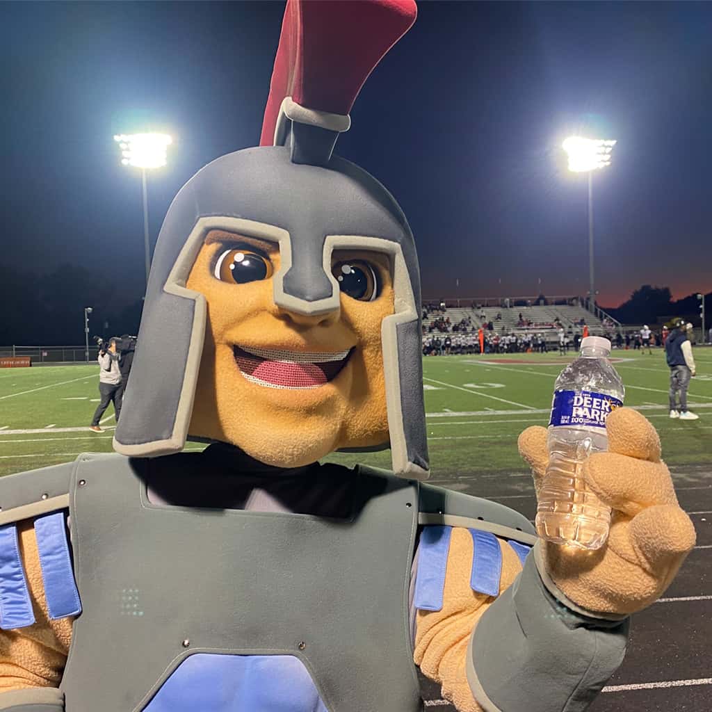 Deer Park Team of the Week Mascot with Bottle