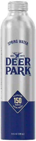 Deer Park spring water aluminum bottle.